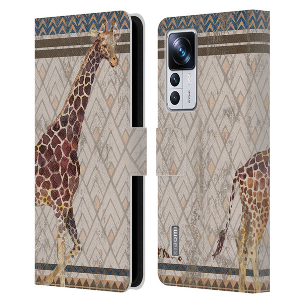 Paul Brent Animals Tribal Giraffe Leather Book Wallet Case Cover For Xiaomi 12T Pro