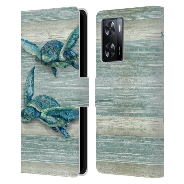 Paul Brent Sea Creatures Turtle Leather Book Wallet Case Cover For OPPO A57s