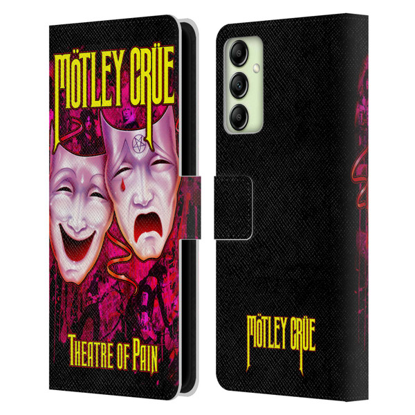 Motley Crue Key Art Theater Of Pain Leather Book Wallet Case Cover For Samsung Galaxy A14 5G