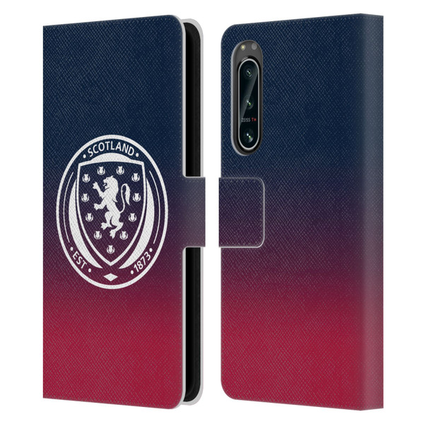 Scotland National Football Team Logo 2 Gradient Leather Book Wallet Case Cover For Sony Xperia 5 IV