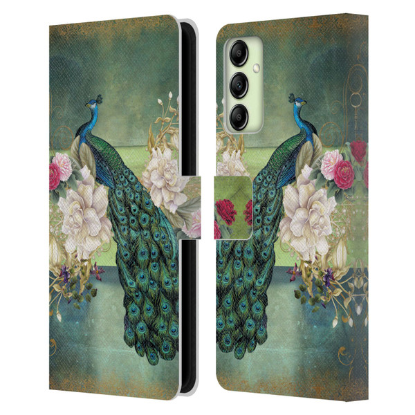 Jena DellaGrottaglia Animals Peacock Leather Book Wallet Case Cover For Samsung Galaxy A14 5G