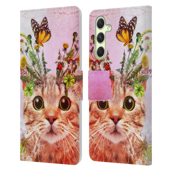 Jena DellaGrottaglia Animals Kitty Leather Book Wallet Case Cover For Samsung Galaxy A54 5G