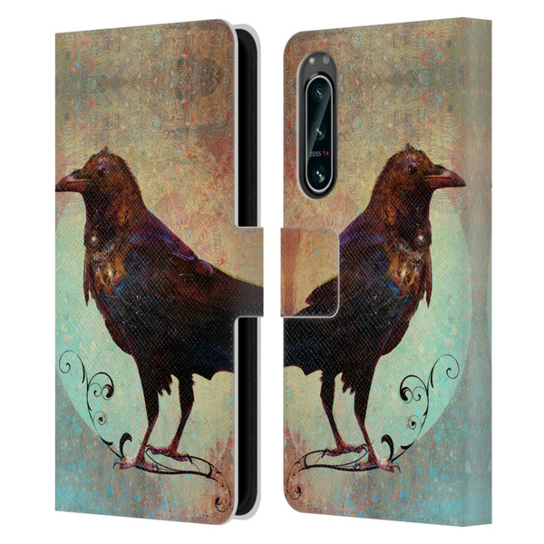 Jena DellaGrottaglia Animals Crow Leather Book Wallet Case Cover For Sony Xperia 5 IV