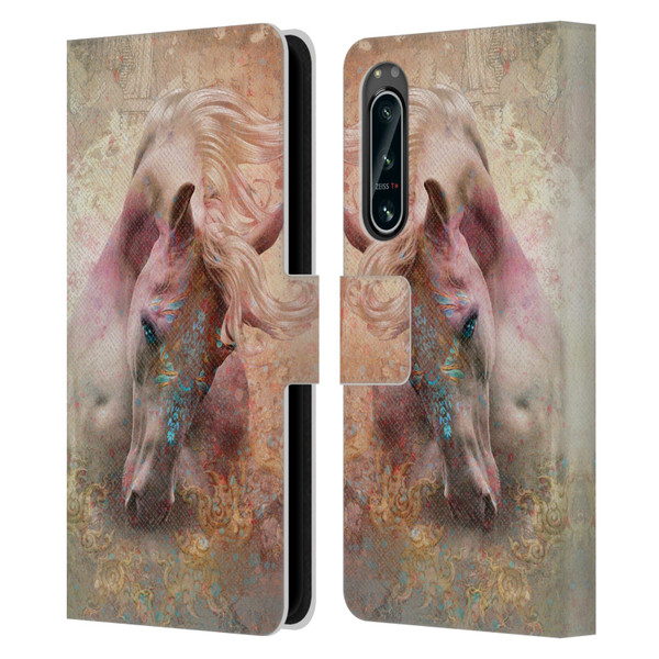 Jena DellaGrottaglia Animals Horse Leather Book Wallet Case Cover For Sony Xperia 5 IV