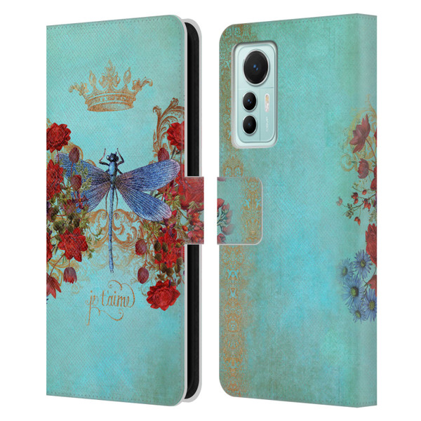 Jena DellaGrottaglia Insects Dragonfly Garden Leather Book Wallet Case Cover For Xiaomi 12 Lite