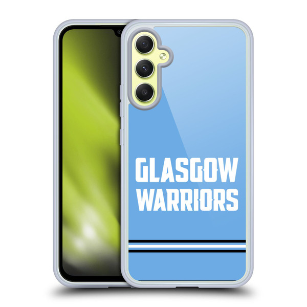 Glasgow Warriors Logo Text Type Blue Soft Gel Case for Samsung Galaxy A34 5G
