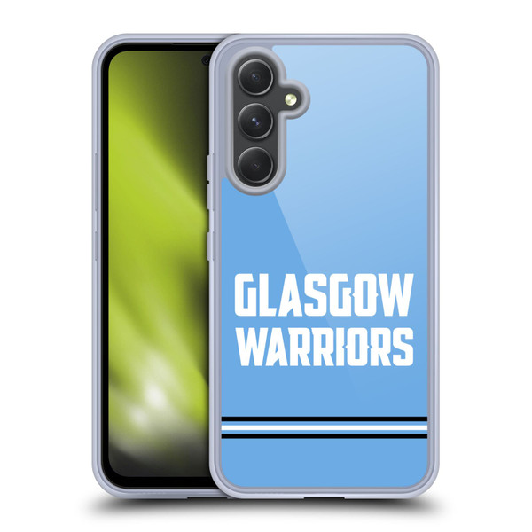 Glasgow Warriors Logo Text Type Blue Soft Gel Case for Samsung Galaxy A54 5G