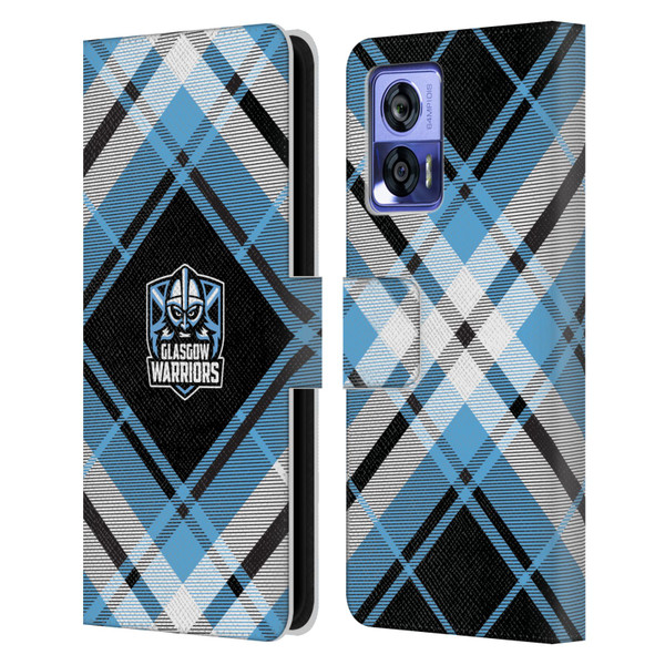 Glasgow Warriors Logo 2 Diagonal Tartan Leather Book Wallet Case Cover For Motorola Edge 30 Neo 5G