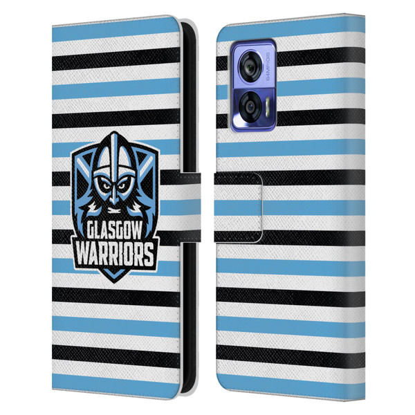 Glasgow Warriors Logo 2 Stripes 2 Leather Book Wallet Case Cover For Motorola Edge 30 Neo 5G