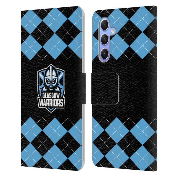 Glasgow Warriors Logo 2 Argyle Leather Book Wallet Case Cover For Samsung Galaxy A34 5G