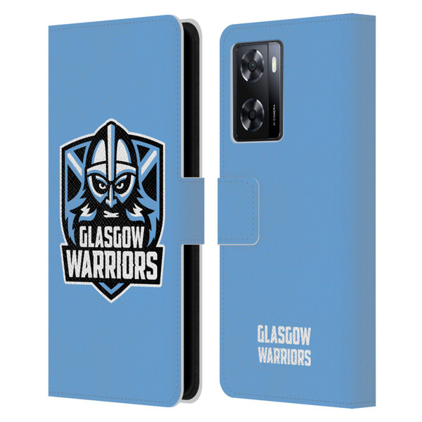 Glasgow Warriors Logo Plain Blue Leather Book Wallet Case Cover For OPPO A57s