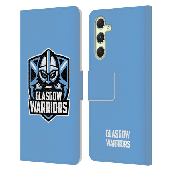 Glasgow Warriors Logo Plain Blue Leather Book Wallet Case Cover For Samsung Galaxy A54 5G