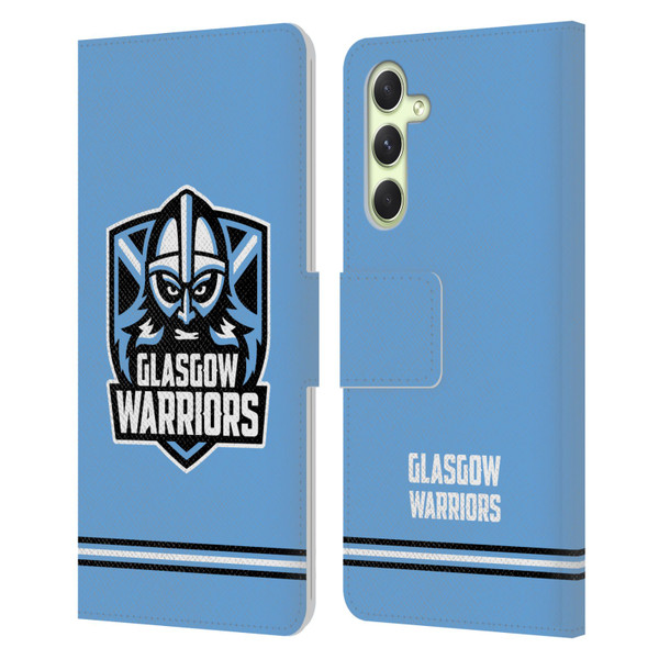 Glasgow Warriors Logo Stripes Blue Leather Book Wallet Case Cover For Samsung Galaxy A54 5G