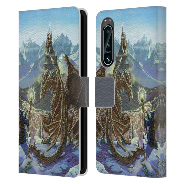 Ed Beard Jr Dragon Friendship Encounter Leather Book Wallet Case Cover For Sony Xperia 5 IV