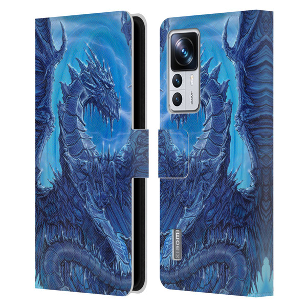 Ed Beard Jr Dragons Glacier Leather Book Wallet Case Cover For Xiaomi 12T Pro