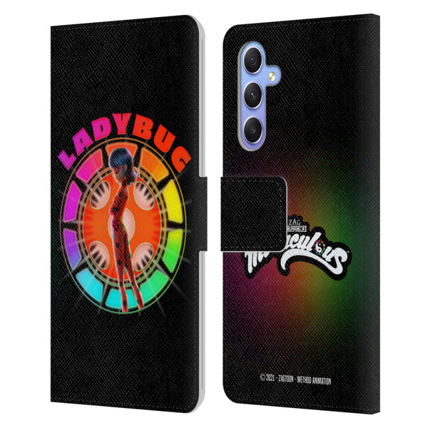Miraculous Tales of Ladybug & Cat Noir Graphics Rainbow Leather Book Wallet Case Cover For Samsung Galaxy A34 5G