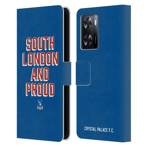 Crystal Palace FC Crest South London And Proud Leather Book Wallet Case Cover For OPPO A57s