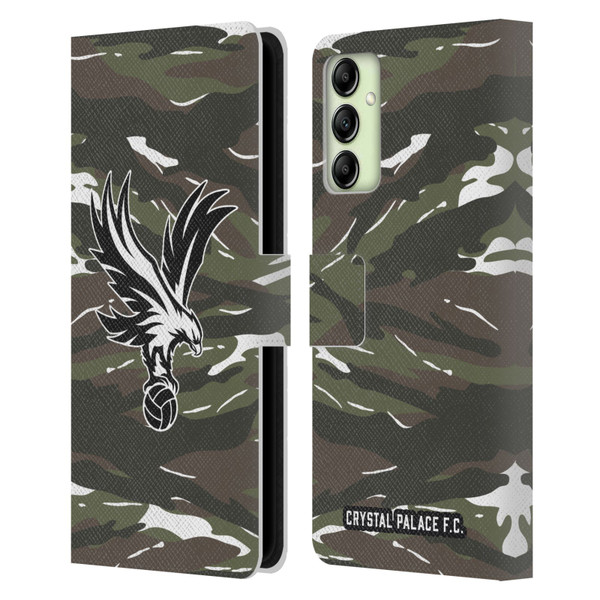 Crystal Palace FC Crest Woodland Camouflage Leather Book Wallet Case Cover For Samsung Galaxy A14 5G