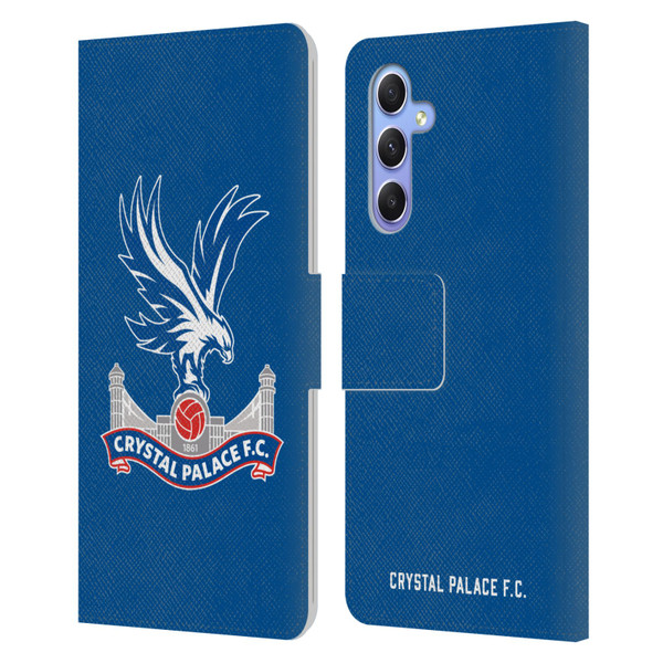 Crystal Palace FC Crest Plain Leather Book Wallet Case Cover For Samsung Galaxy A34 5G
