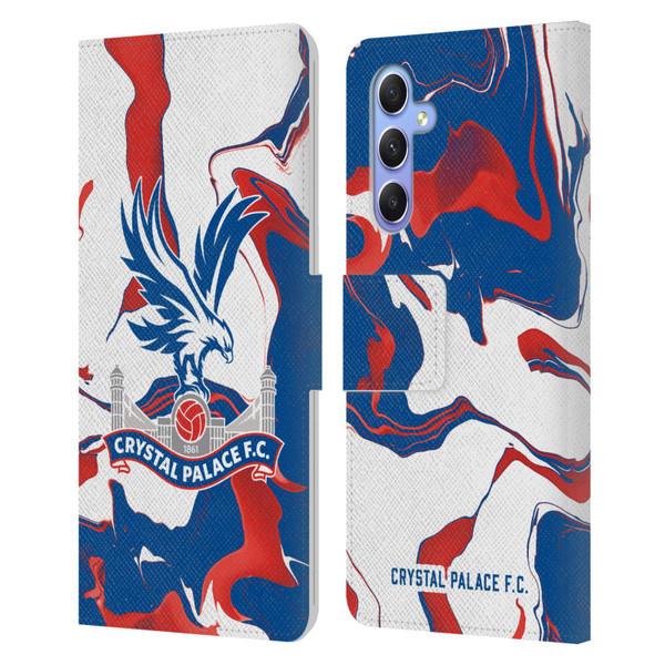 Crystal Palace FC Crest Marble Leather Book Wallet Case Cover For Samsung Galaxy A34 5G