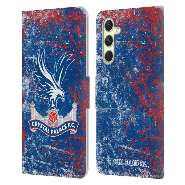 Crystal Palace FC Crest Distressed Leather Book Wallet Case Cover For Samsung Galaxy A54 5G