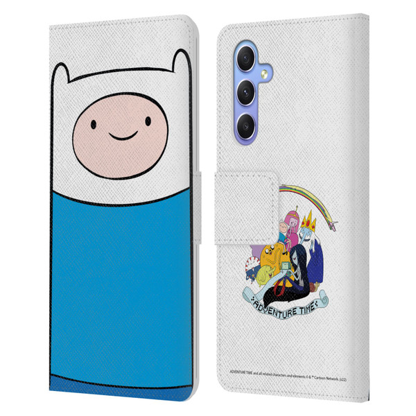 Adventure Time Graphics Finn The Human Leather Book Wallet Case Cover For Samsung Galaxy A34 5G