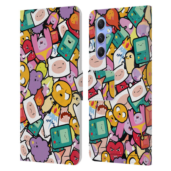 Adventure Time Graphics Pattern Leather Book Wallet Case Cover For Samsung Galaxy A34 5G