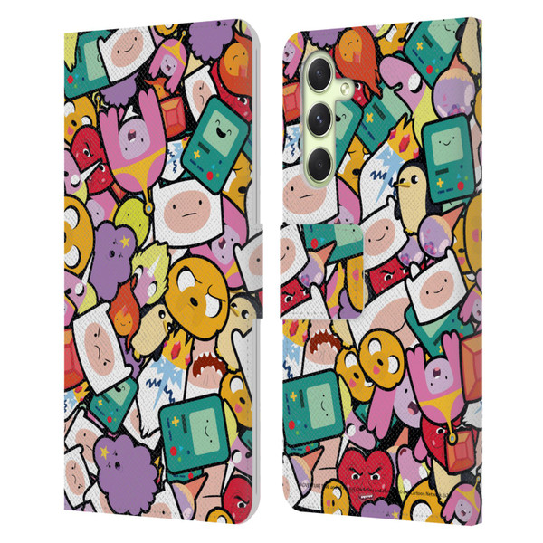 Adventure Time Graphics Pattern Leather Book Wallet Case Cover For Samsung Galaxy A54 5G