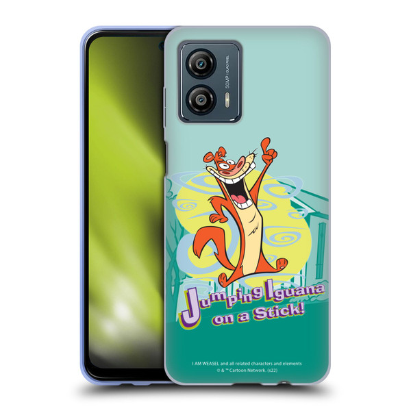 I Am Weasel. Graphics Jumping Iguana On A Stick Soft Gel Case for Motorola Moto G53 5G
