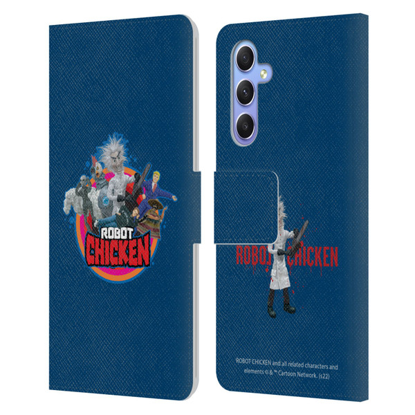 Robot Chicken Graphics Characters Leather Book Wallet Case Cover For Samsung Galaxy A34 5G