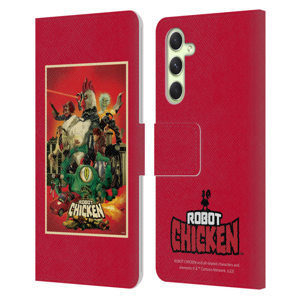Robot Chicken Graphics Poster Leather Book Wallet Case Cover For Samsung Galaxy A54 5G