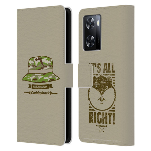 Caddyshack Graphics Carl Spackler Hat Leather Book Wallet Case Cover For OPPO A57s