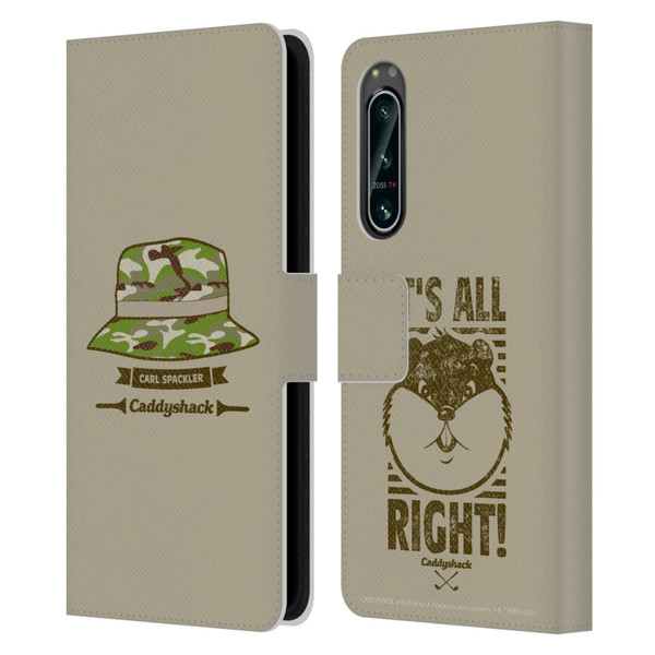 Caddyshack Graphics Carl Spackler Hat Leather Book Wallet Case Cover For Sony Xperia 5 IV