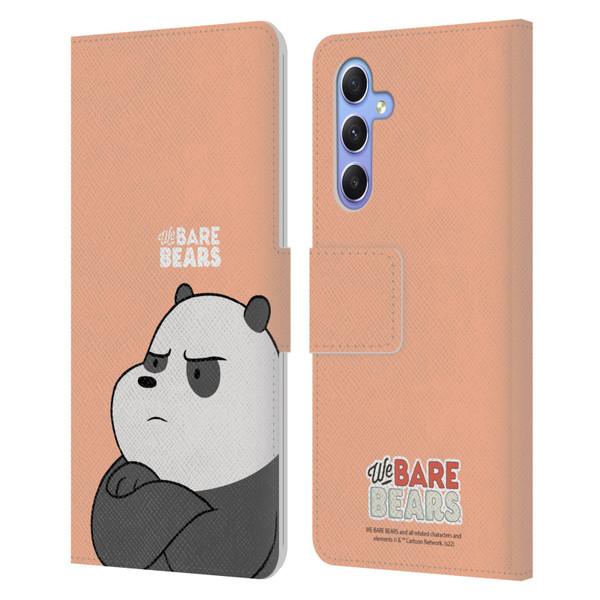 We Bare Bears Character Art Panda Leather Book Wallet Case Cover For Samsung Galaxy A34 5G