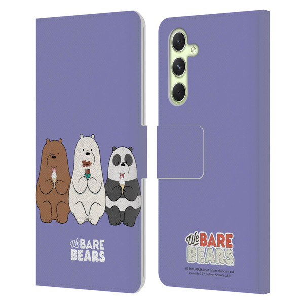We Bare Bears Character Art Group 2 Leather Book Wallet Case Cover For Samsung Galaxy A54 5G