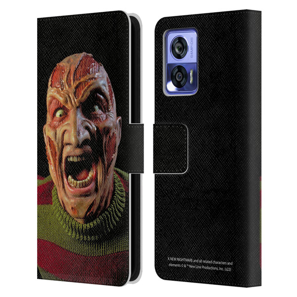 A Nightmare On Elm Street: New Nightmare Graphics Freddy Leather Book Wallet Case Cover For Motorola Edge 30 Neo 5G
