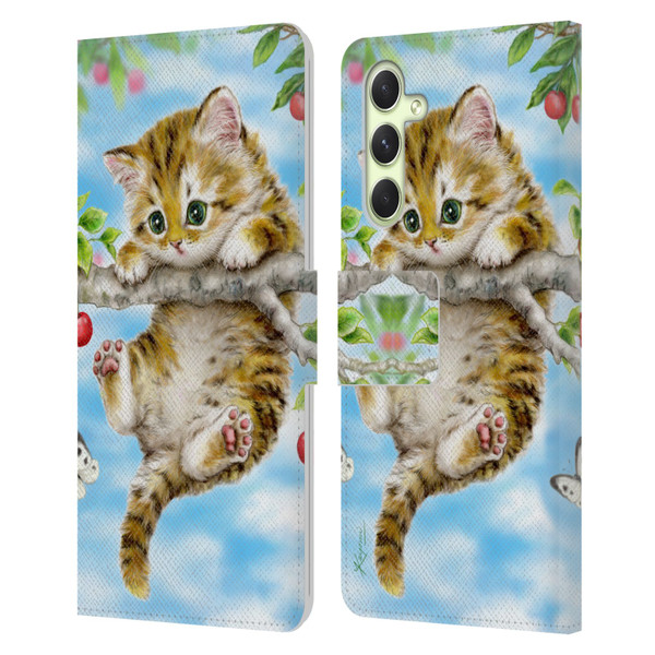 Kayomi Harai Animals And Fantasy Cherry Tree Kitten Leather Book Wallet Case Cover For Samsung Galaxy A54 5G