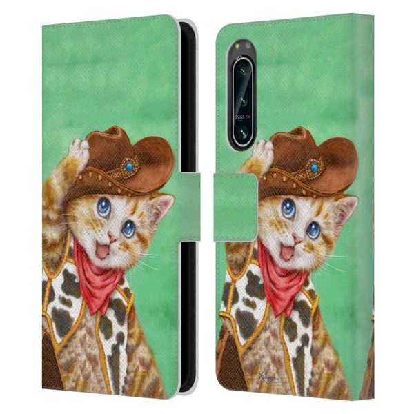 Kayomi Harai Animals And Fantasy Cowboy Kitten Leather Book Wallet Case Cover For Sony Xperia 5 IV