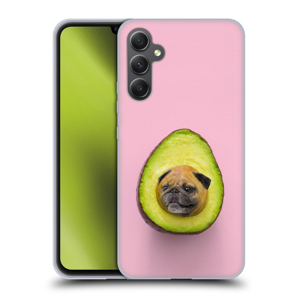 Pixelmated Animals Surreal Pets Pugacado Soft Gel Case for Samsung Galaxy A34 5G