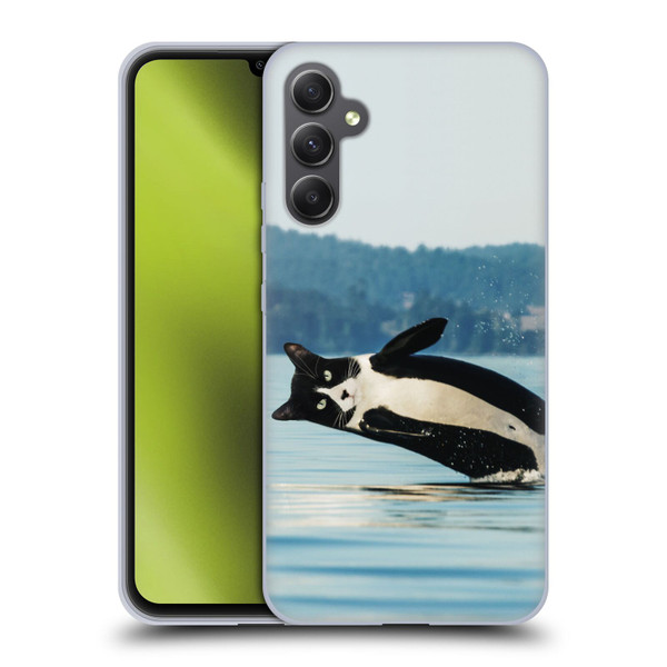 Pixelmated Animals Surreal Wildlife Orcat Soft Gel Case for Samsung Galaxy A34 5G