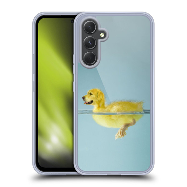 Pixelmated Animals Surreal Wildlife Dog Duck Soft Gel Case for Samsung Galaxy A54 5G