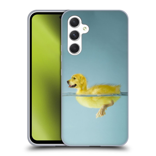 Pixelmated Animals Surreal Wildlife Dog Duck Soft Gel Case for Samsung Galaxy A54 5G