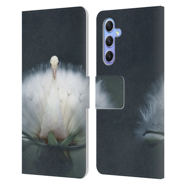 Pixelmated Animals Surreal Pets Peacock Wish Leather Book Wallet Case Cover For Samsung Galaxy A34 5G