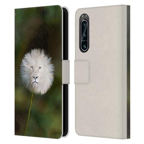Pixelmated Animals Surreal Wildlife Dandelion Leather Book Wallet Case Cover For Sony Xperia 5 IV