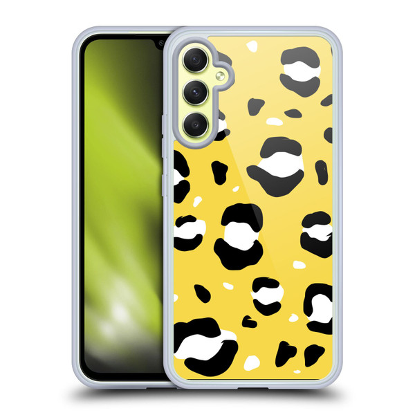 Grace Illustration Animal Prints Yellow Leopard Soft Gel Case for Samsung Galaxy A34 5G