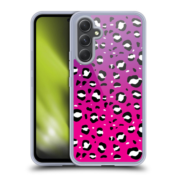 Grace Illustration Animal Prints Pink Leopard Soft Gel Case for Samsung Galaxy A54 5G