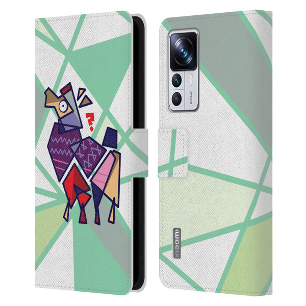 Grace Illustration Llama Cubist Leather Book Wallet Case Cover For Xiaomi 12T Pro
