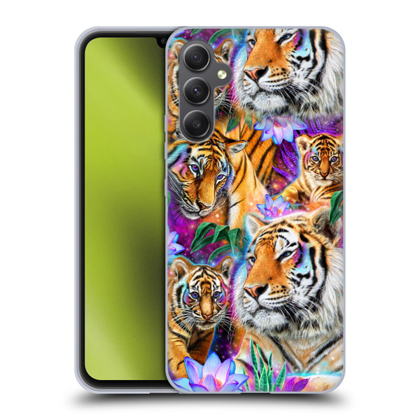 Sheena Pike Big Cats Daydream Tigers With Flowers Soft Gel Case for Samsung Galaxy A34 5G