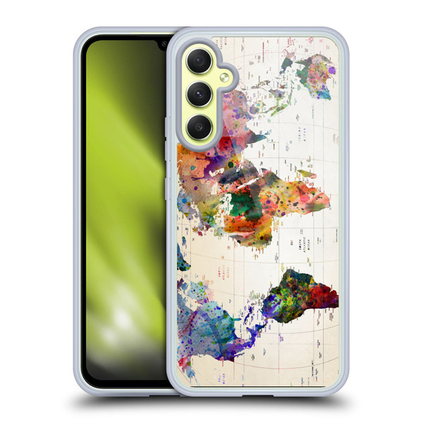 Mark Ashkenazi Pop Culture Map Of The World Soft Gel Case for Samsung Galaxy A34 5G