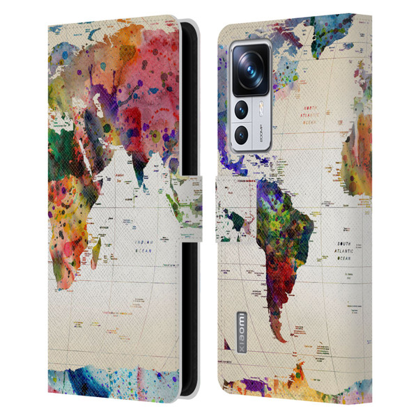 Mark Ashkenazi Pop Culture Map Of The World Leather Book Wallet Case Cover For Xiaomi 12T Pro